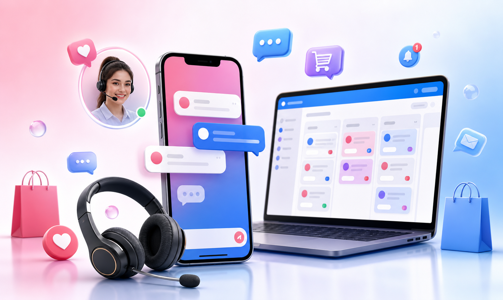 Product-themed illustration for Social Sale Rep